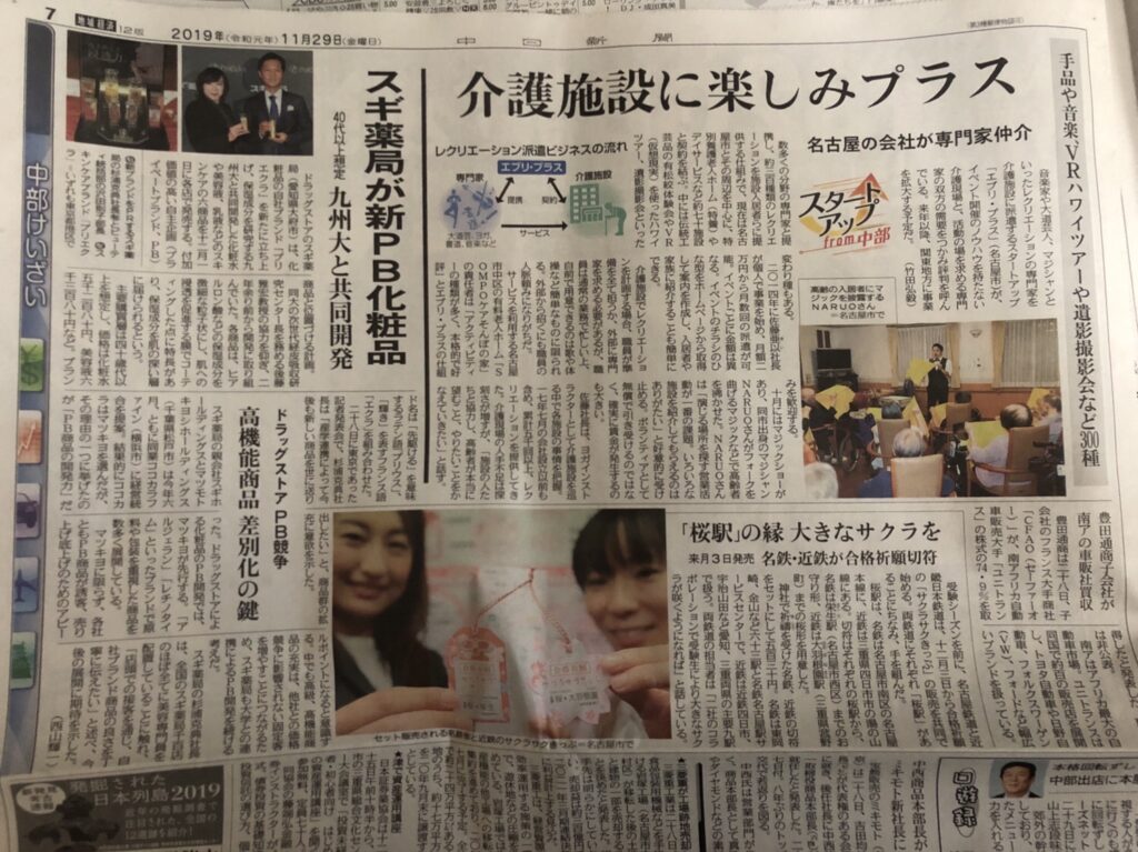 【中日新聞にサービスが掲載されました。】